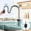 Robinet de cuisine rétractable High Arc - à un trou en acier inoxydable, robinet d'évier moderne -116628650