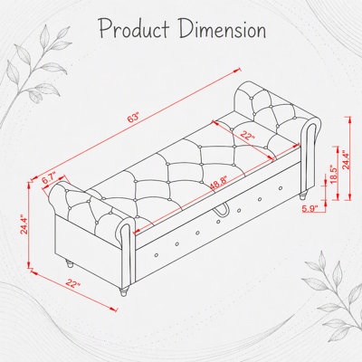 Banc de lit en velours rose