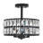 3-Light Crystal Ceiling Light Fixture Semi Flush Mount Chandelier with Drum Shade-966255278
