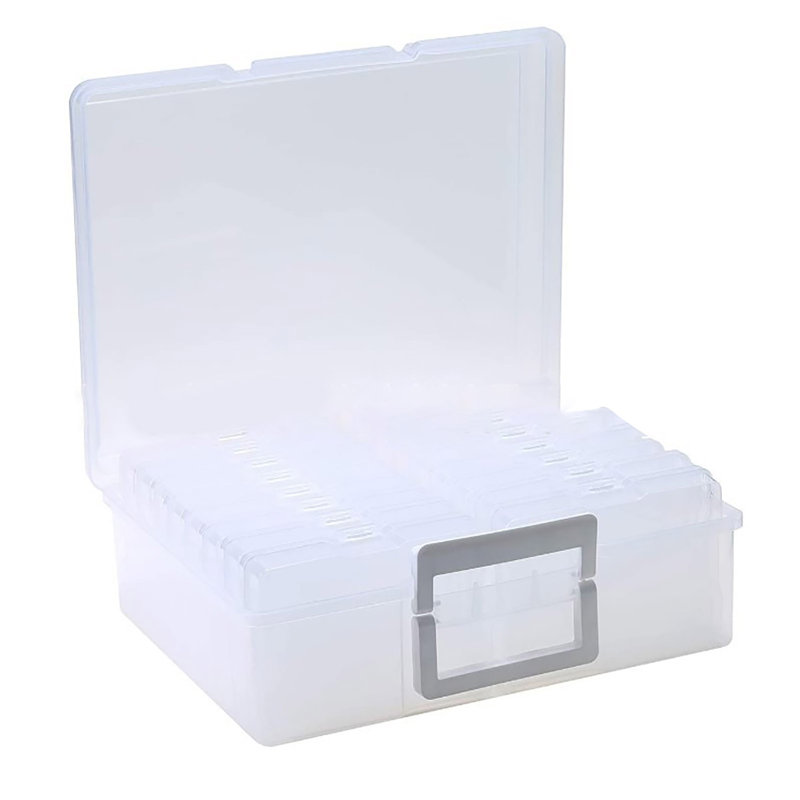 1 Set Acrylic Storage Box Set Clear Photo Container Large Capacity Smooth Edge Burr Free Dustproof