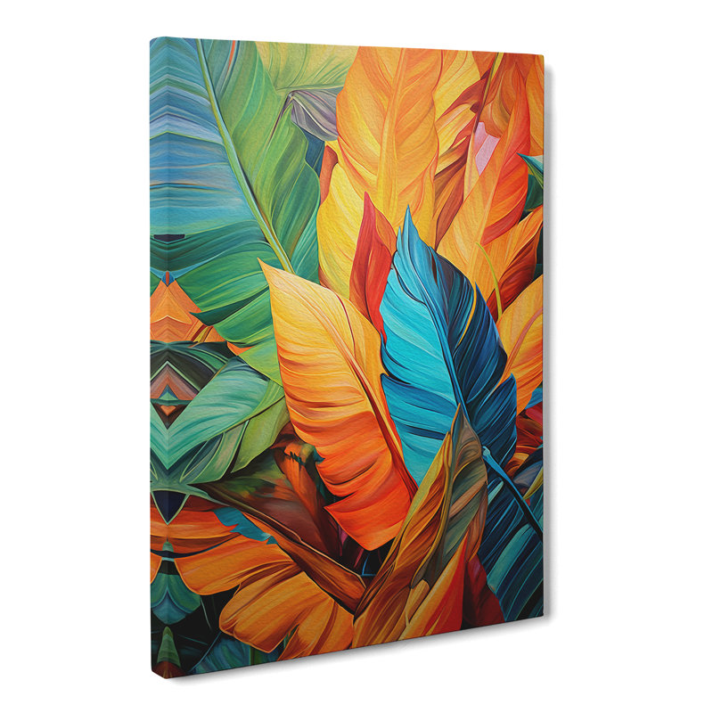 Palm Leaf Expressionism No.2 - Single Picture Frame Print, 76cm H x 50cm W x 3cm D