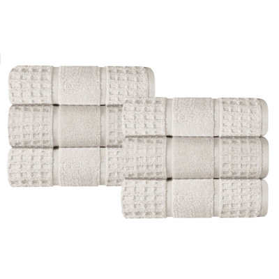  Zero-Twist Cotton Hand Towel Set - Honeycomb Waffle Texture - Quick-Dry