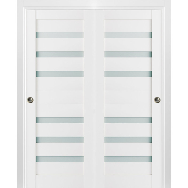 Portes blanches en verre givré Quadro, 72 po x 96 po