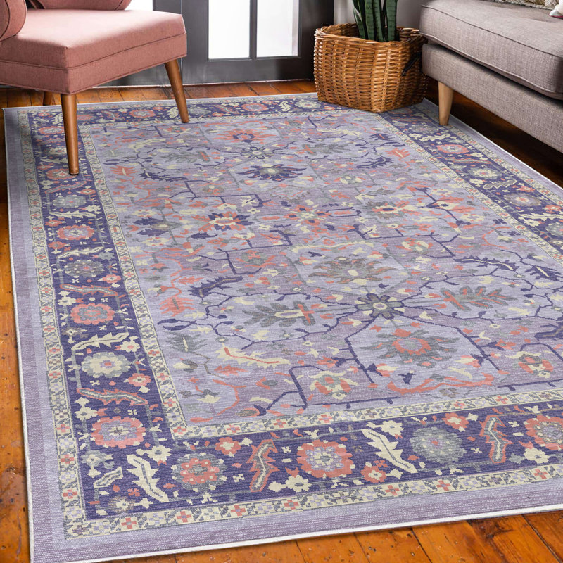 Tapis décoratif Ikat, Rectangle 4 pi x 5 pi 7 po