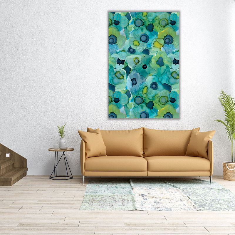 Emerald Bloom Matrix - Canvas Print Wall Art, 24" H x 16" W