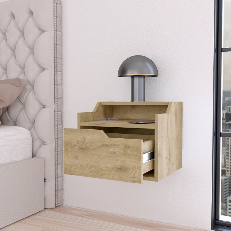 Dual-Shelf Display Nightstand, Natural
