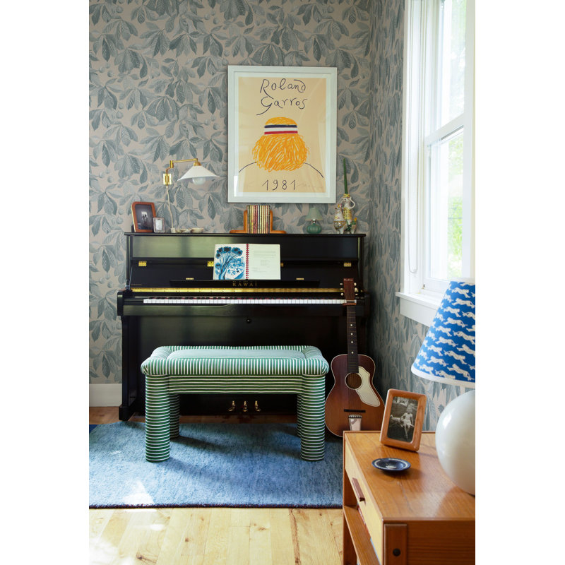 Huset I Solen Floral Matte Wallpaper Roll, Soft Blue