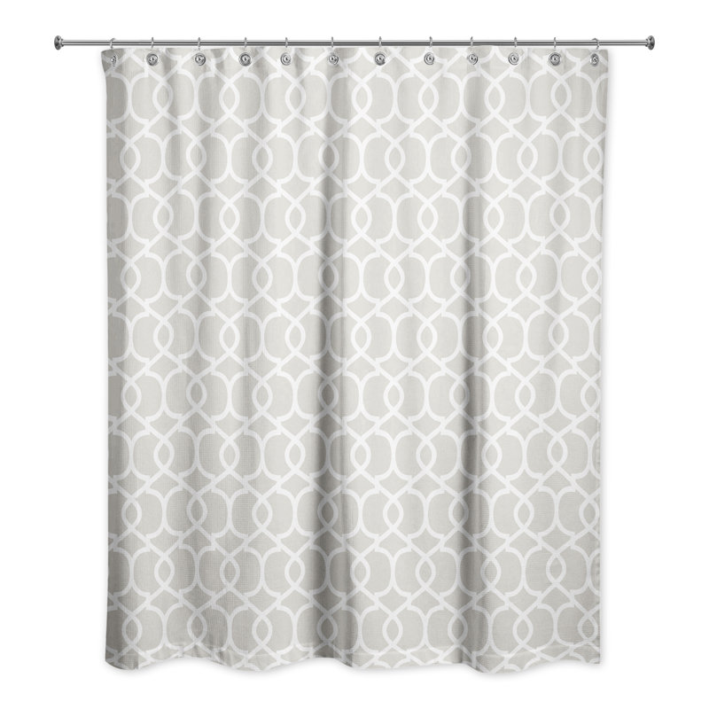 Rideau de douche géométrique simple, Brun clair