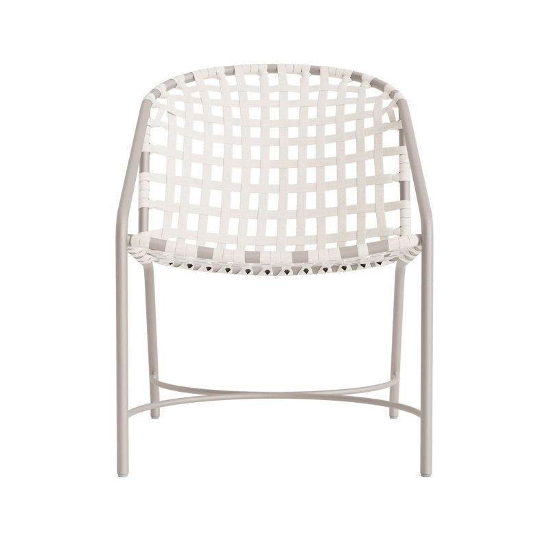 Kantan Outdoor Lounge Chair, Mica/White Suncloth Lace