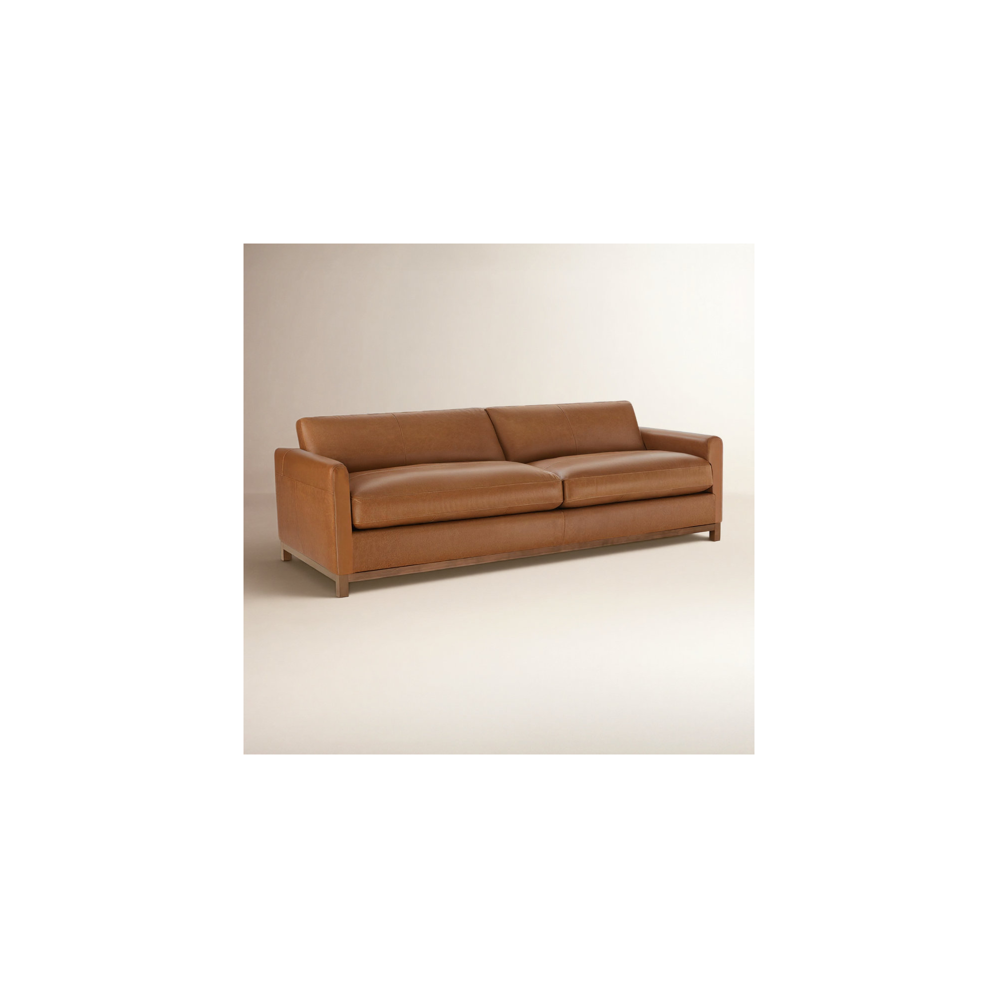 Liz 84" Genuine Leather Sofa, Marseille Brown