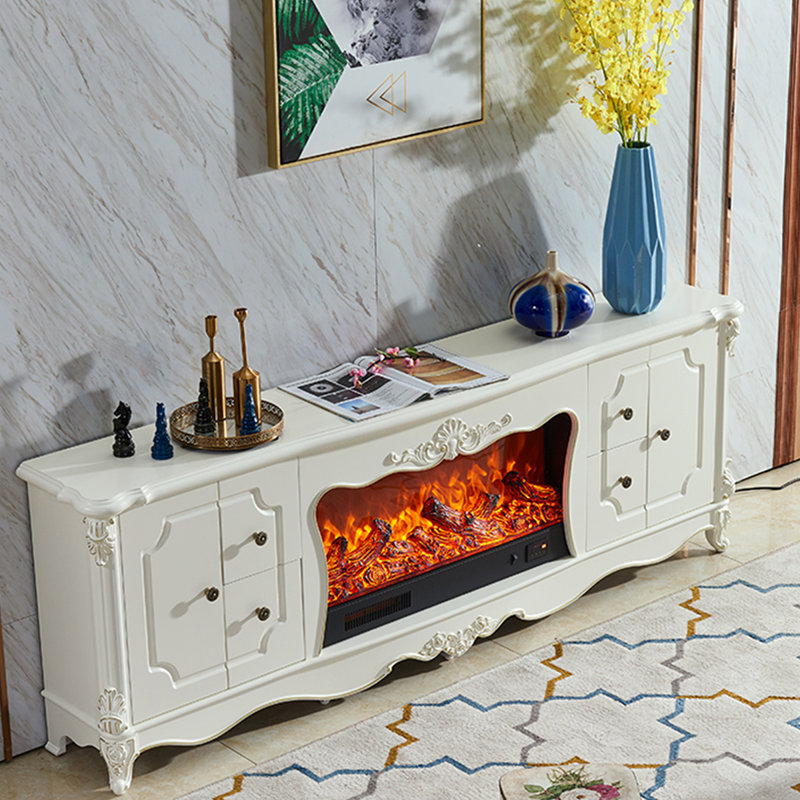 Foyer chauffant en bois massif beige