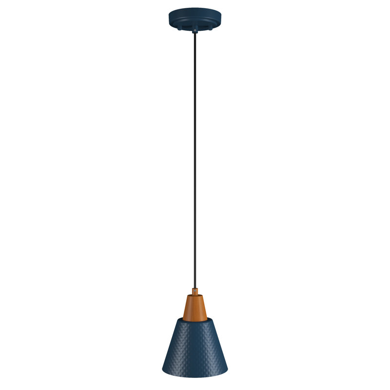 Luminaire suspendu conique 1 lumière erroll, Bleu