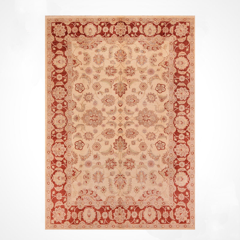 Tapis en laine et coton crème noué à la main Original Original