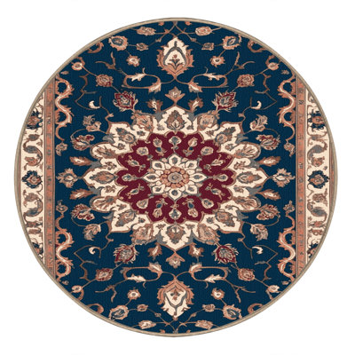 Tapis brun Tabriz lavable à la machine