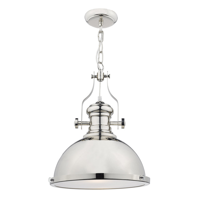 Ian 1 - Light Dome Pendant, Polished Chrome, 140cm H x 32cm W x 32cm D