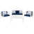 Structure blanche / coussin bleu marine