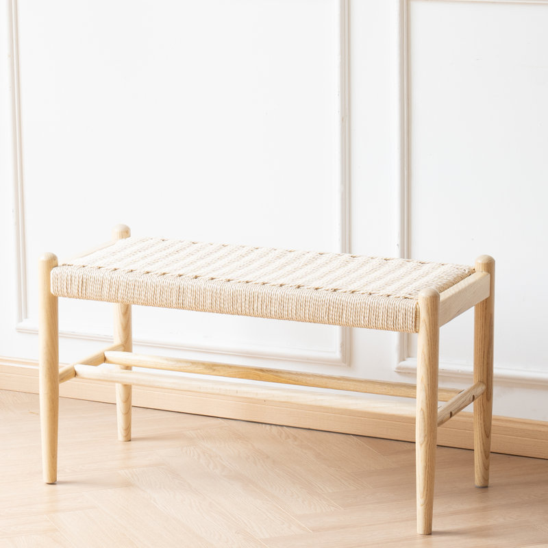 Everill Solid Wood Entryway Bench with Shoe Storage, Wood, 16.9" H x 31.5" W x 14" D