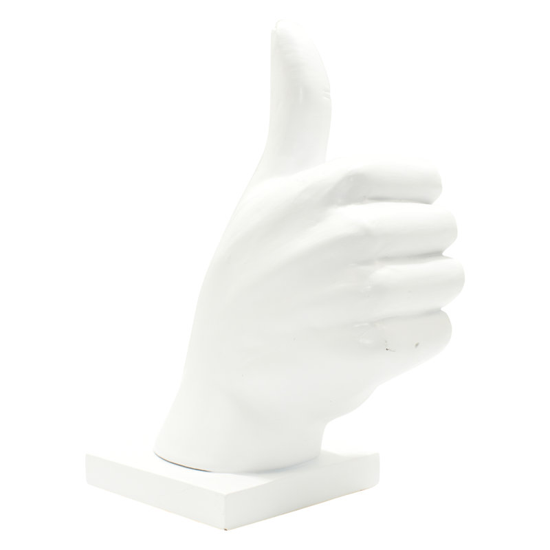 Adam & Friends Home Decor Fingers Crossed, Peace Sign, Thumbs Up Sculpture | 3-Piece |, White