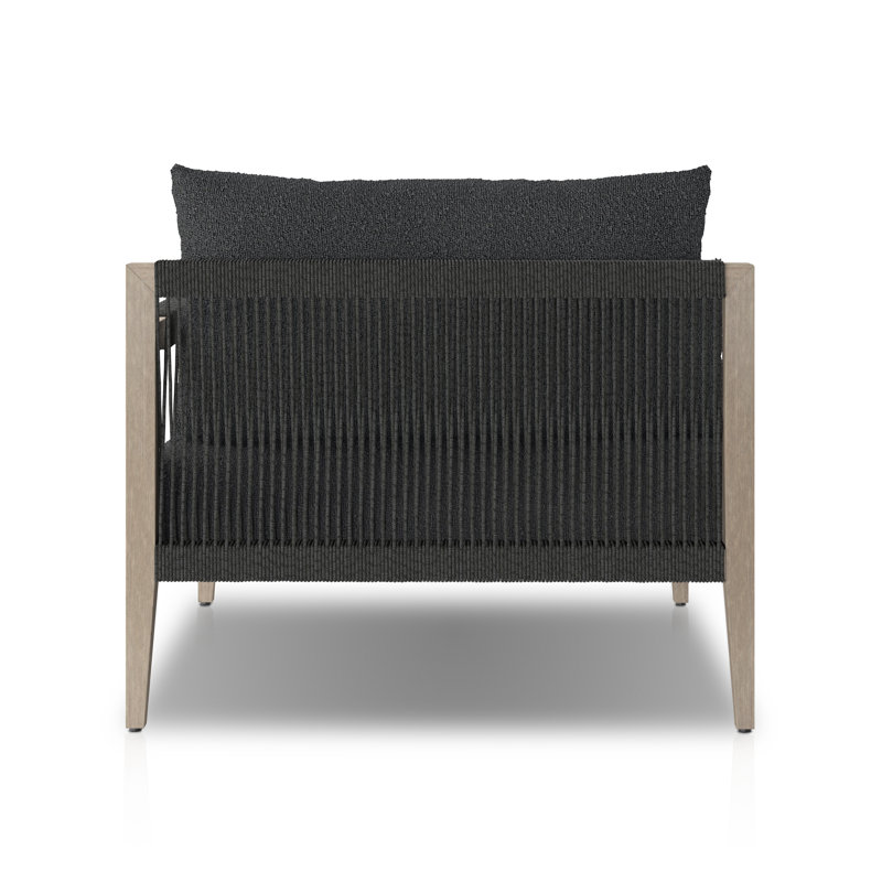 Sherwood Outdoor Chaise Lounge, Fiqa Slate Boucle, Weathered Gray/Dark Gray