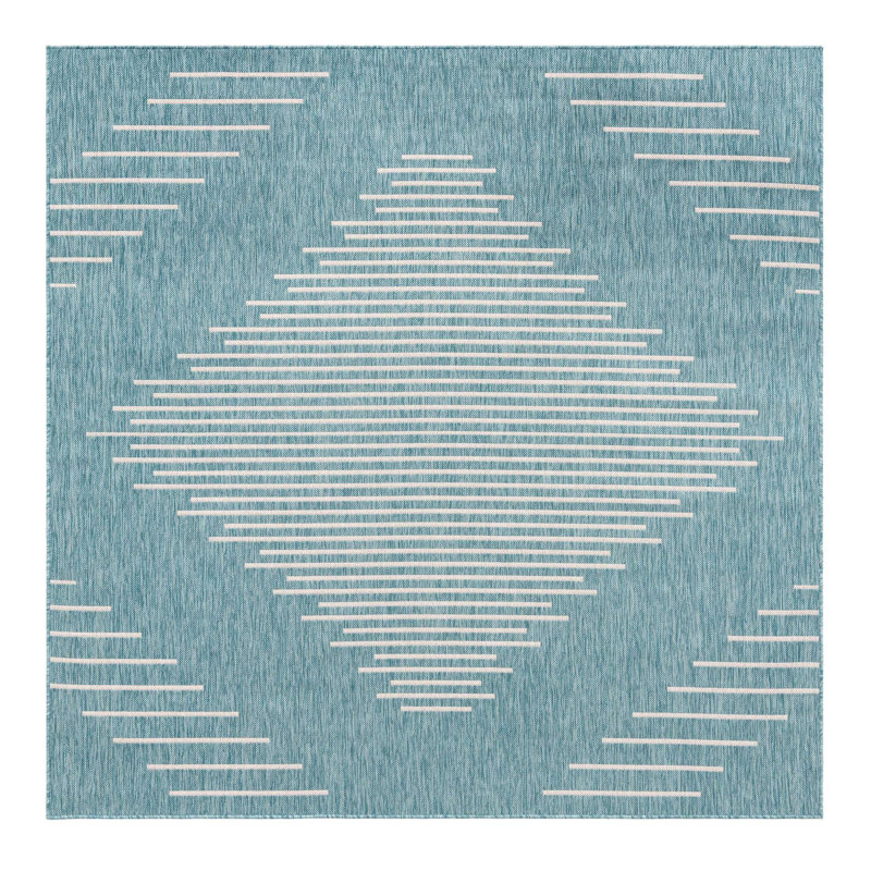 Striped Indoor / Outdoor Rug, Square 7'1"