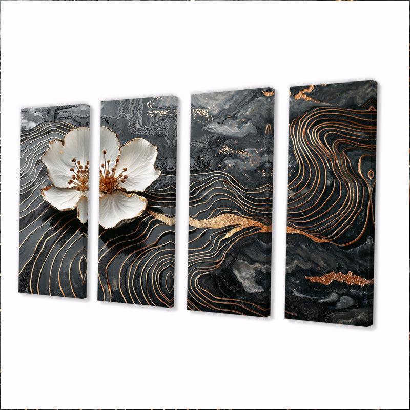 Myann - fleur de pommier - art mural traditionnel, H 28 po x l 48 po, 4