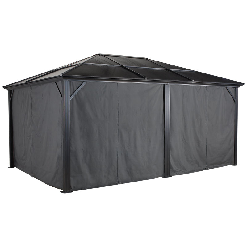 Rideaux gris Sojag pour pavillon de jardin Meridien, filé, H 108 po x l 192 po x P 144 po