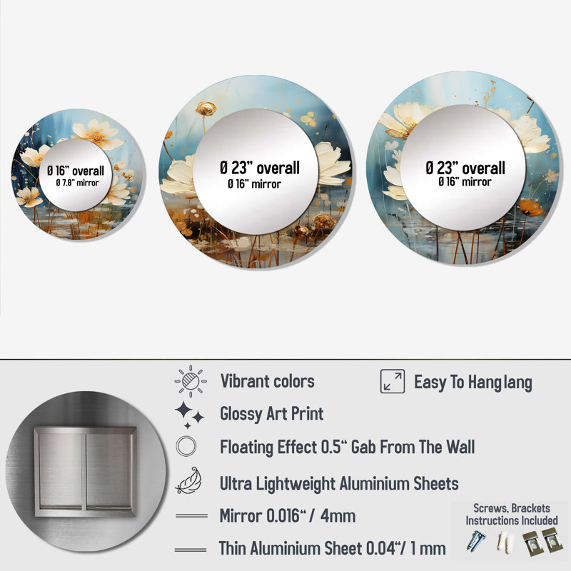 Miroir mural en aluminium Eliseu