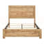 Lit double au fini naturel avec charme rustique, mobilier de chambre durable et élégant, facile à assembler dans une boîte-1161843872