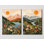Très grand ensemble de 2 impressions murales sur toile de montagne, impression de nature moderne, pré, pour chambre à coucher, bureau, impression sur toile 24 x 36 pouces - prête à être accrochée