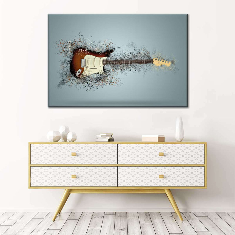 «Fading Stratocaster Guitare», reproduction sur toile, H 16 po x l 24 po x P 1,25 po