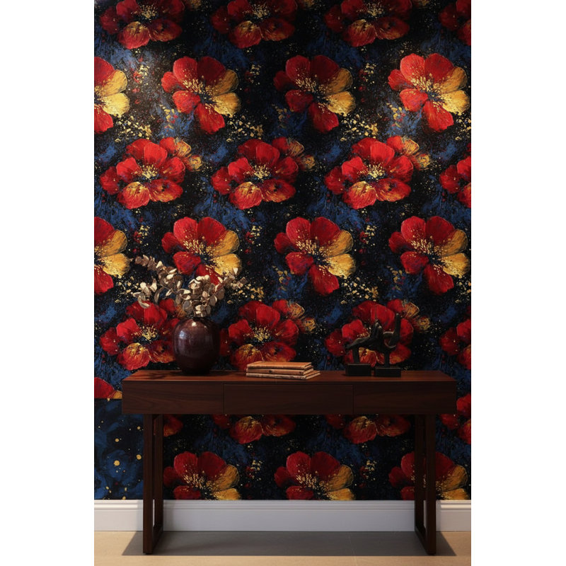 Papier peint floral abstrait mural