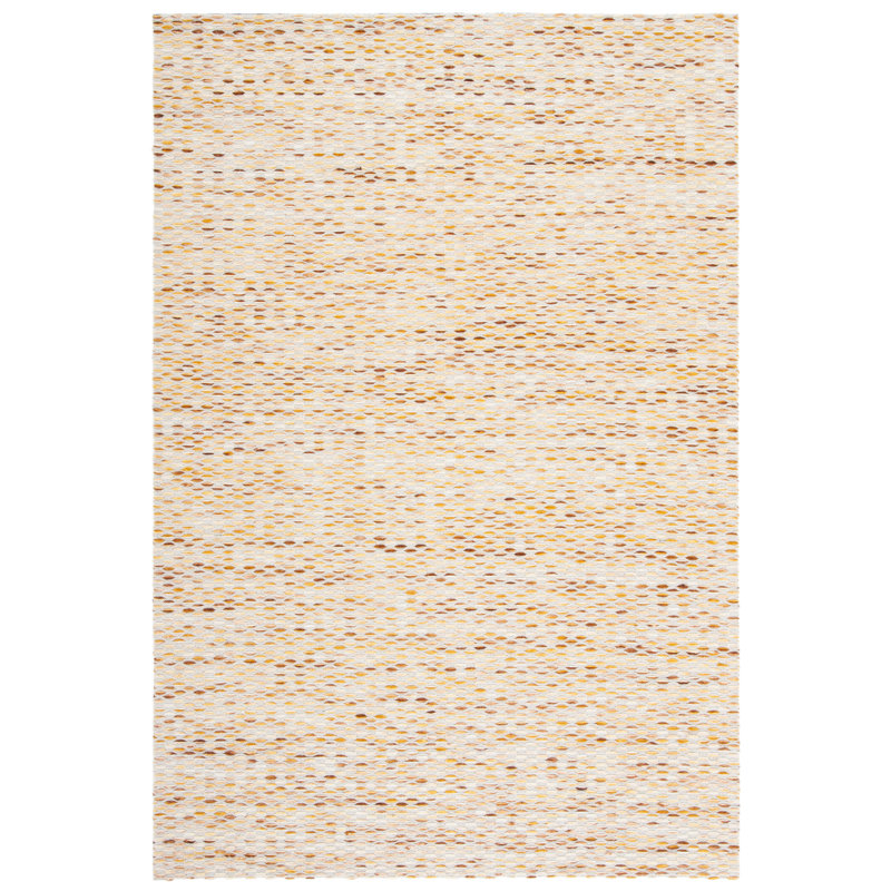 Alois Geometric Hand-Woven Flatweave Area Rug in Yellow/Ivory, Rectangle 8' x 10'
