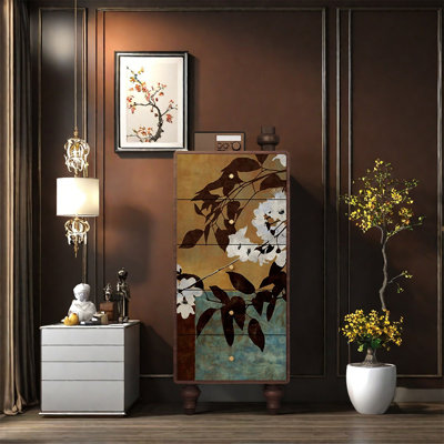 Armoire en bois de frêne avec cinq tiroirs