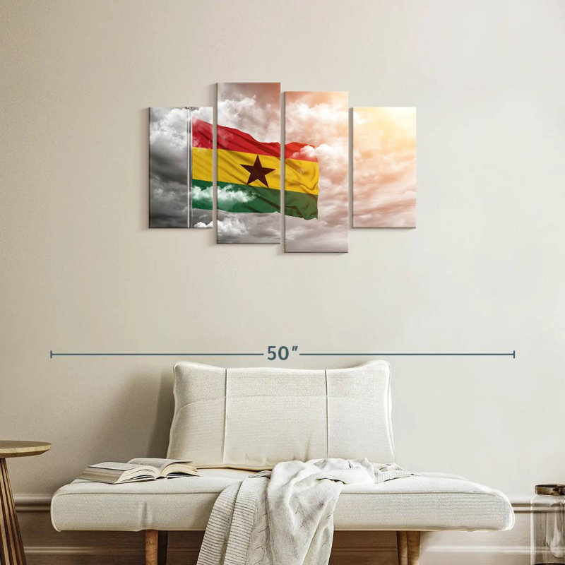 Borges Cloudy Sunset Ghana Flag, 22" H x 36" W