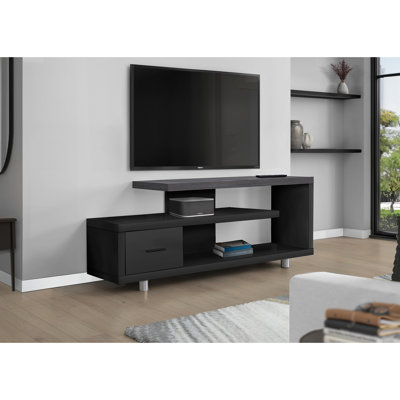 Meuble télé, meuble télé, meuble de rangement de 60 po, salon, chambre à coucher et stratifié contemporain moderne