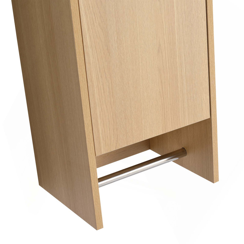 Armoire murale avec tablettes de rangement et porte à fermeture douce pour salle de bain, Oak