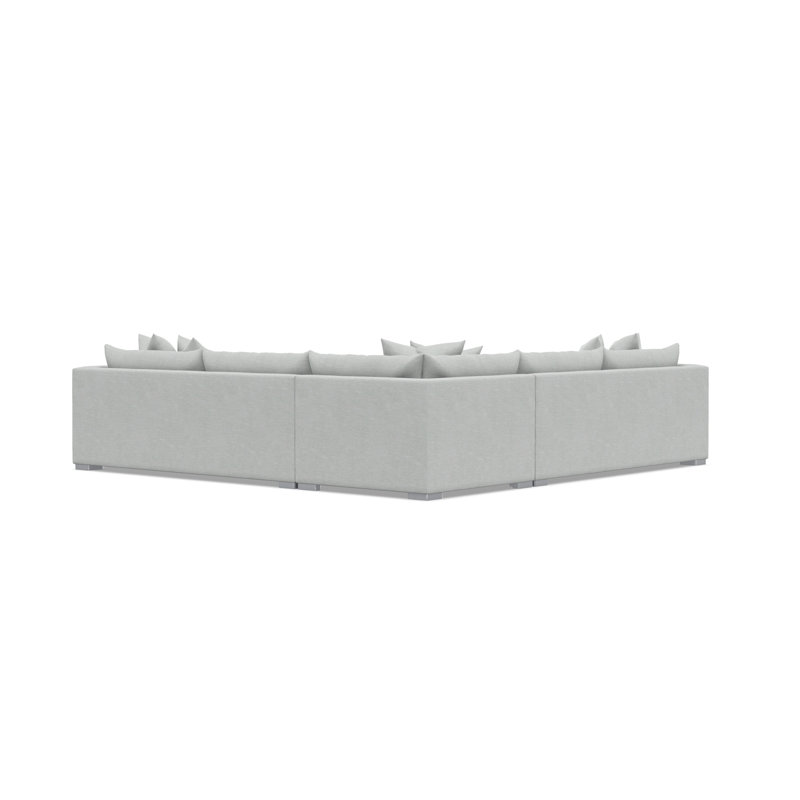 Sectional, Gray Polyester