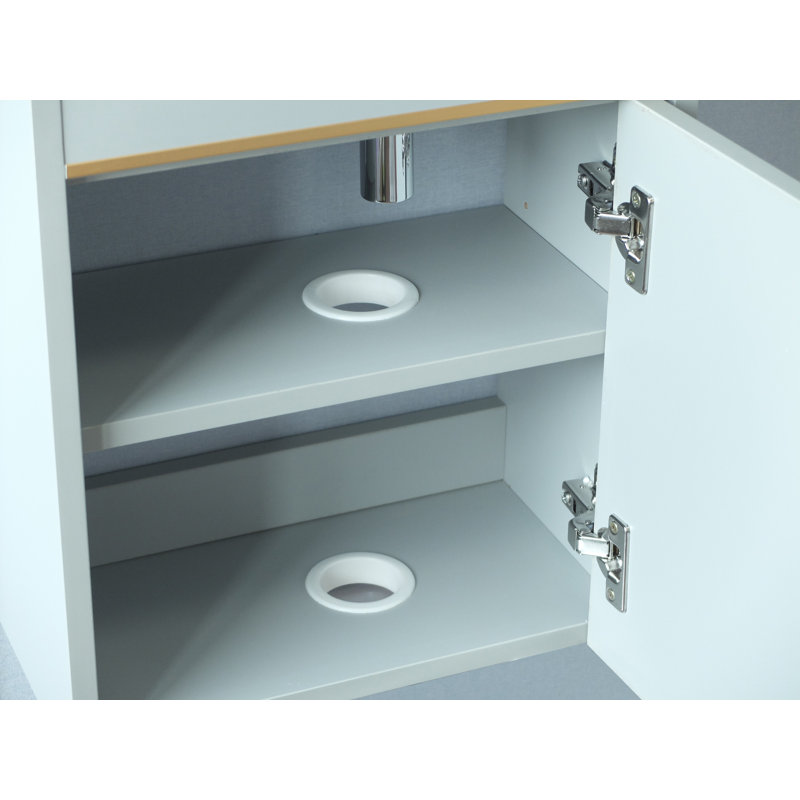 Ensemble de meuble-lavabo mural simple 17 po Detjon, Gris