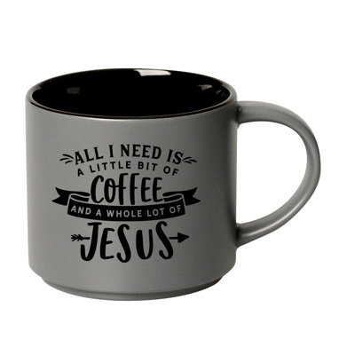 «All I Need Is» 16 oz Tasse en céramique design - empilable