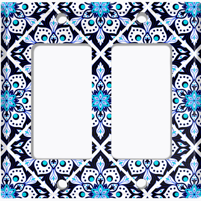 Élégante plaque murale décorative fleurs à 2 bandes Mandala