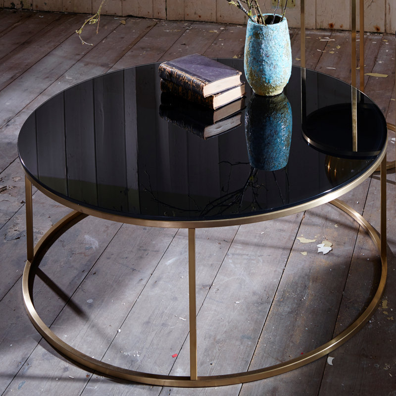 Licata Sled Coffee Table, 39.6 cm H x 100 cm W x 100 cm D, Black / Black