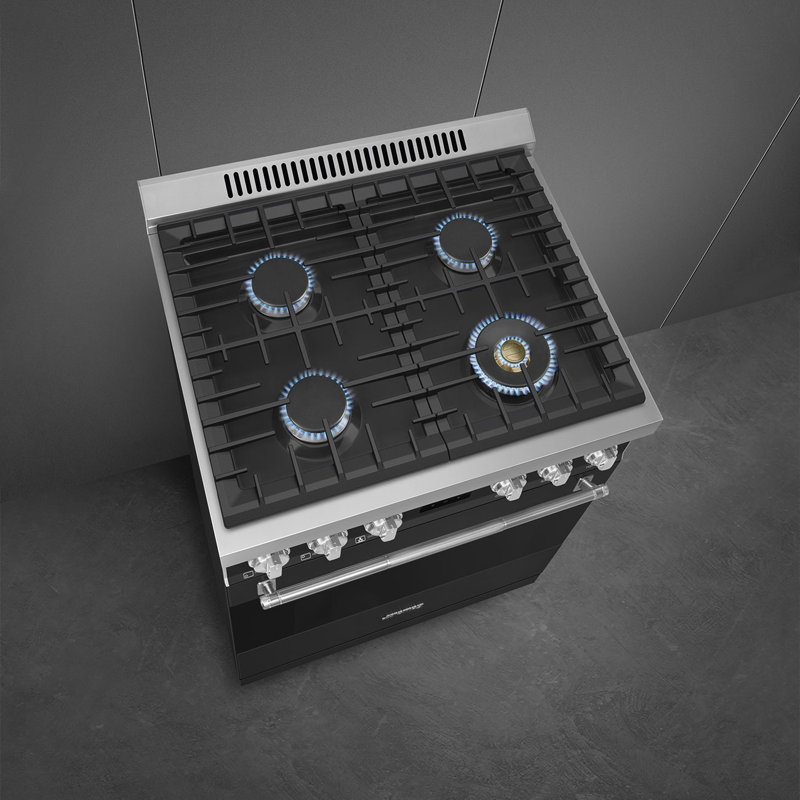 SMEG 30" Professional Induction Range, Gas, Anthracite, 4