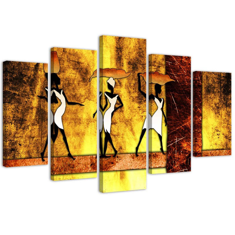 African Woman - 5 Piece No Frame Print on Canvas, 70cm H x 100cm W
