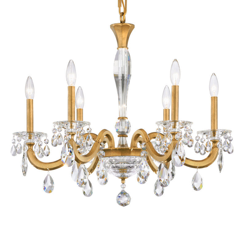 San Marco 6 - Light Chandelier, Antique Silver