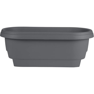 Classic Deck Rail Traditional Plastic Indoor/Outdoor Wide Oval Planter