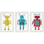 Jordao «Electric Robots Triptych», reproduction encadrée-1402484832