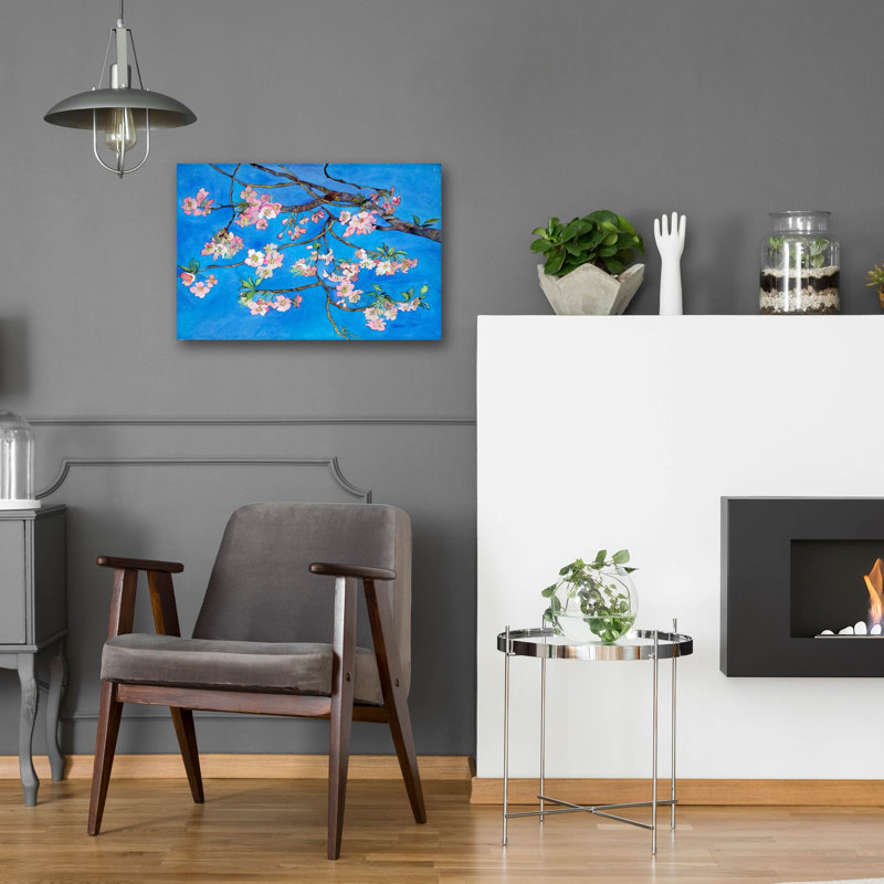 «Cherry Blossoms» par Sharon Pitts, art mural en verre acrylique, H 16 po x l 24 po x P 0,2 po