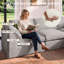 Canapé modulaire en forme de L avec repose-pieds de 108,2 po Cloud, canapé modulaire en forme de L avec repose-pieds 3 places, aucun assemblage requis-131878263