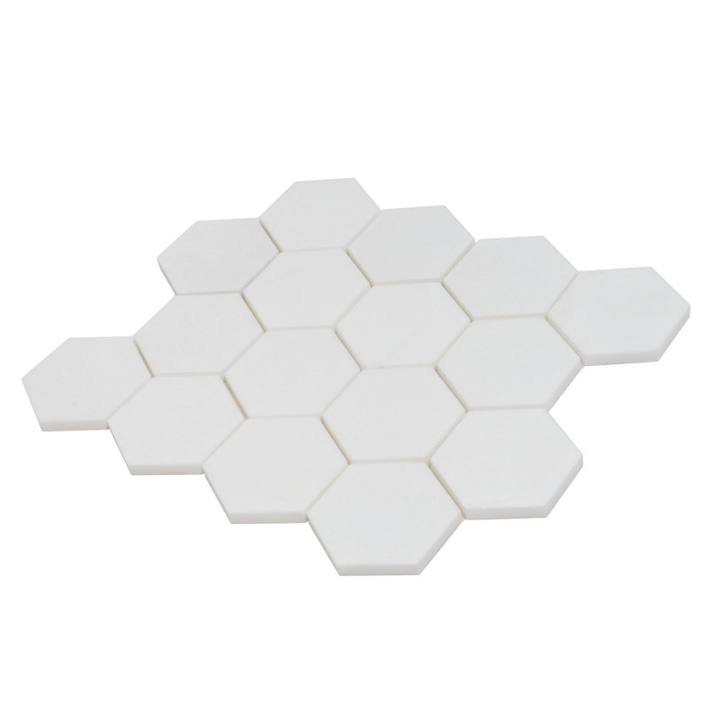 Nubes 10 x 12 Thassos Honed Marble Mosaic Hexagon Tile (4.46 Sq Ft/Case) - 5 Pack