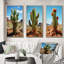 «Green Blue Cactus Desert Guardian Organ», 3 pièces sur toile-848306406-848306400